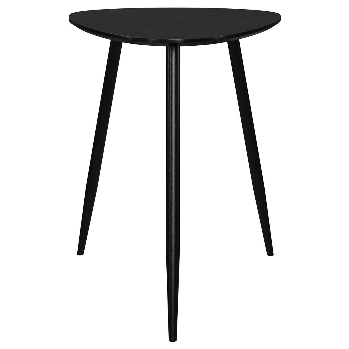 707917 Odessa Triangular Solid Wood End Table Black