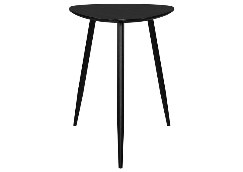 707917 Odessa Triangular Solid Wood End Table Black