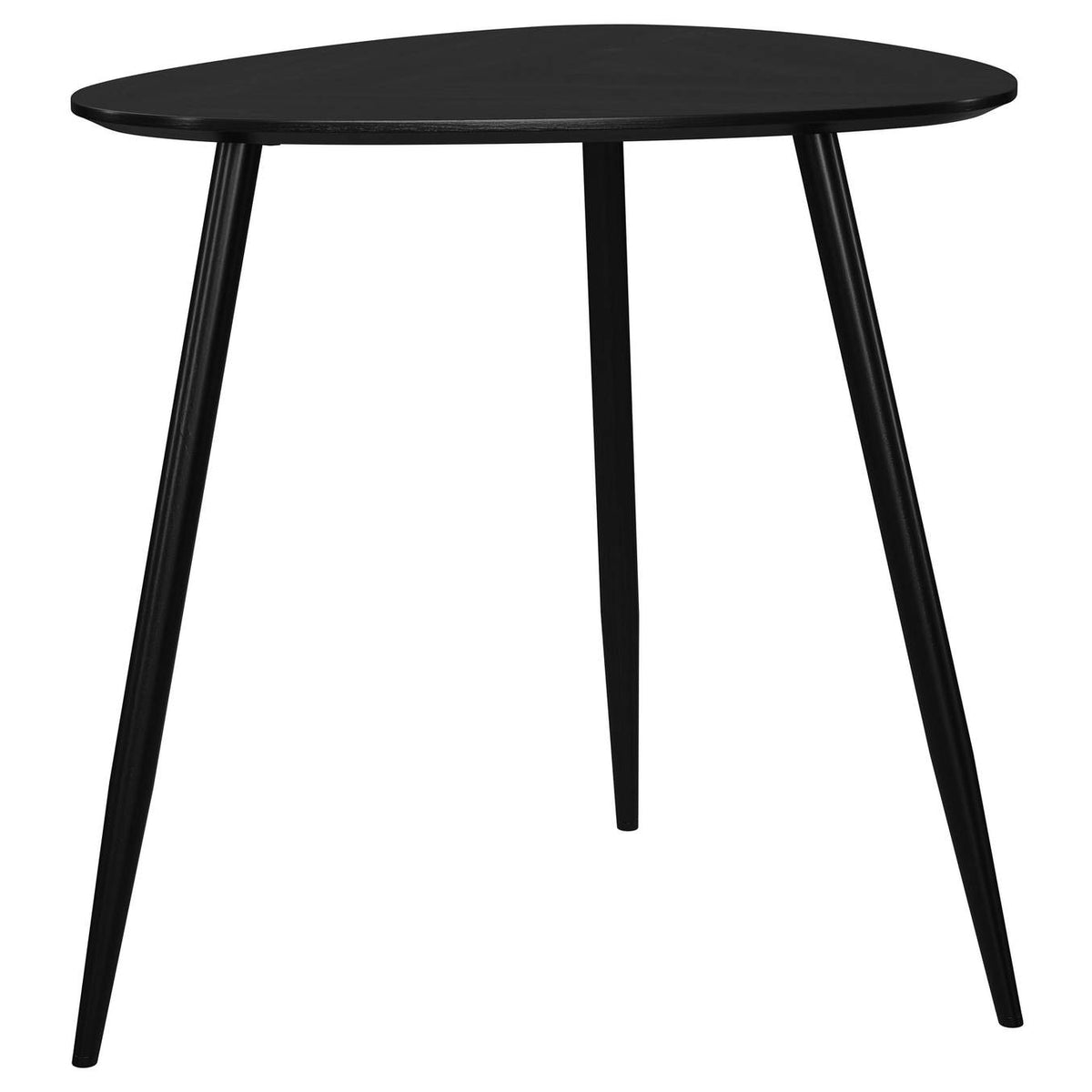 707917 Odessa Triangular Solid Wood End Table Black