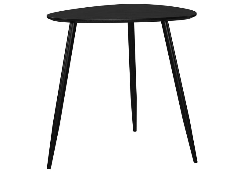 707917 Odessa Triangular Solid Wood End Table Black