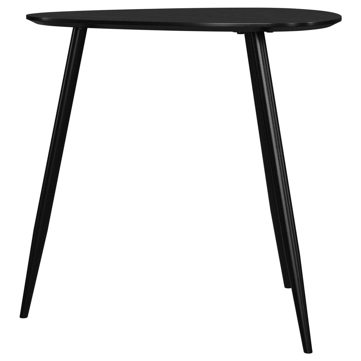 707917 Odessa Triangular Solid Wood End Table Black