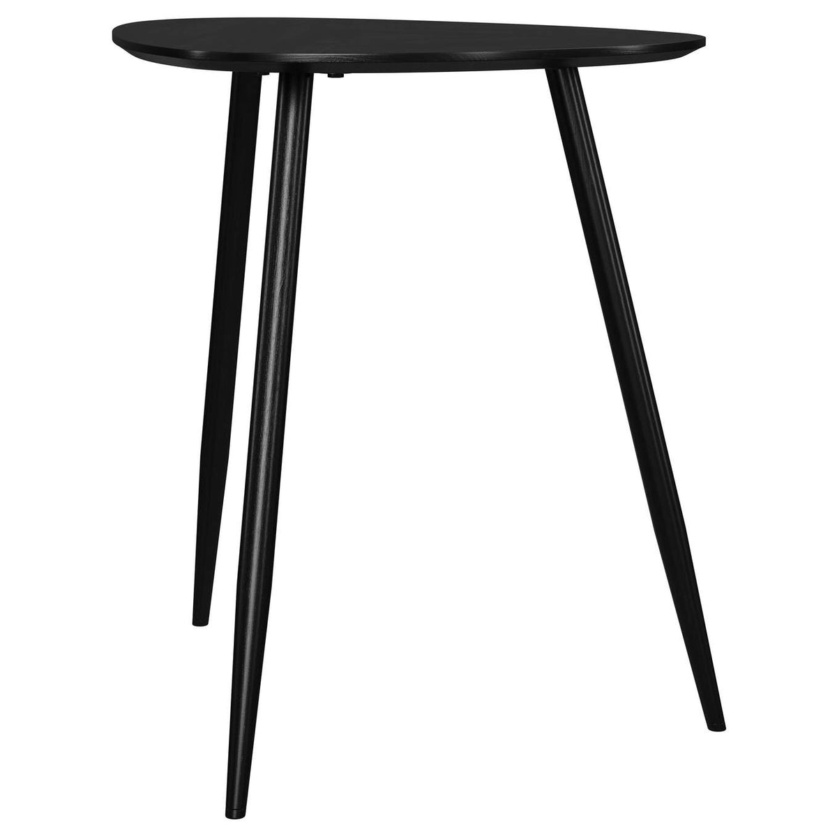 707917 Odessa Triangular Solid Wood End Table Black