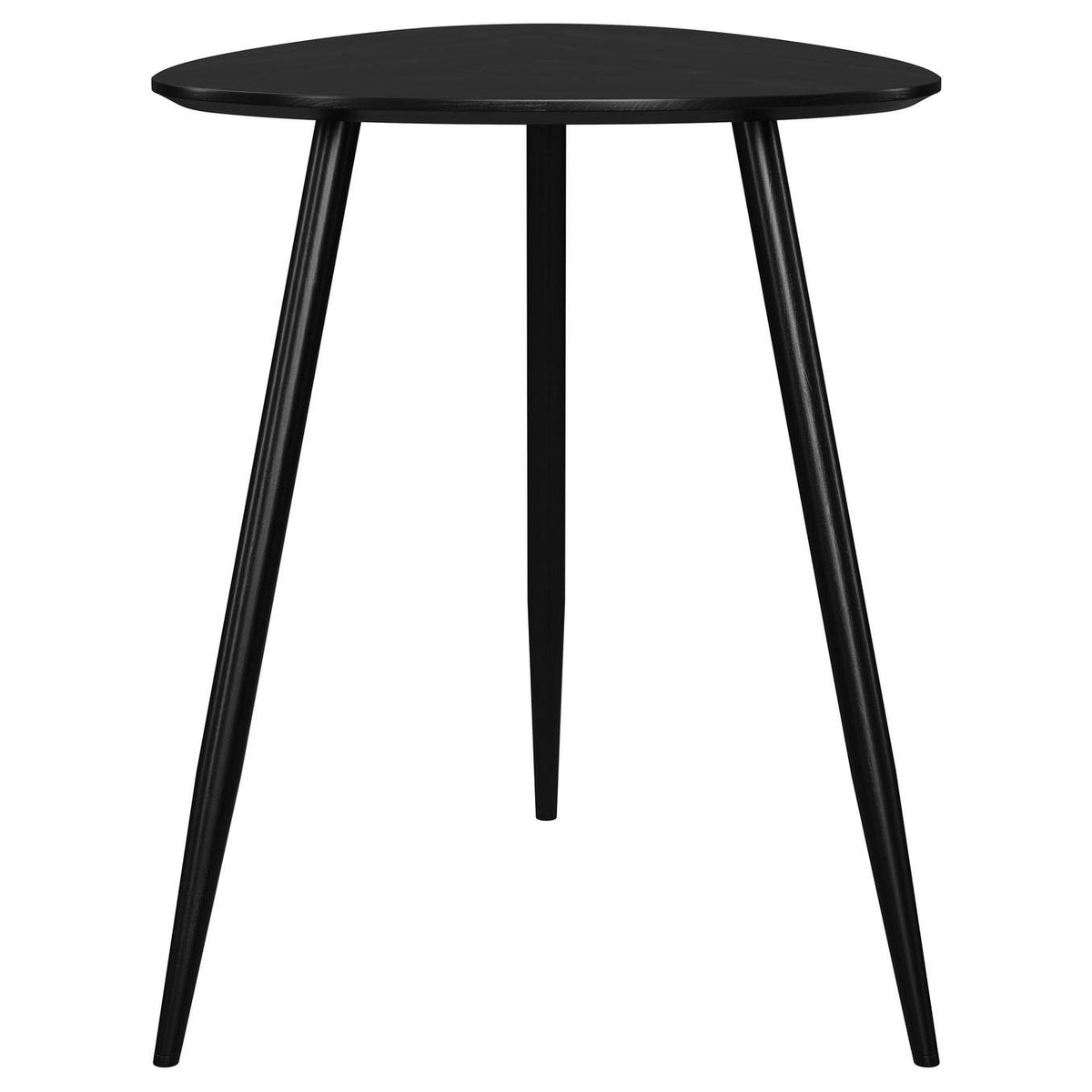 707917 Odessa Triangular Solid Wood End Table Black
