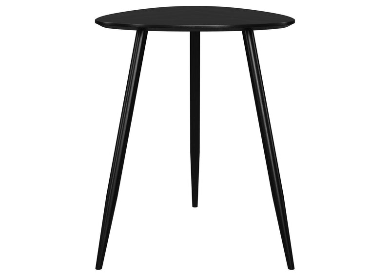 707917 Odessa Triangular Solid Wood End Table Black