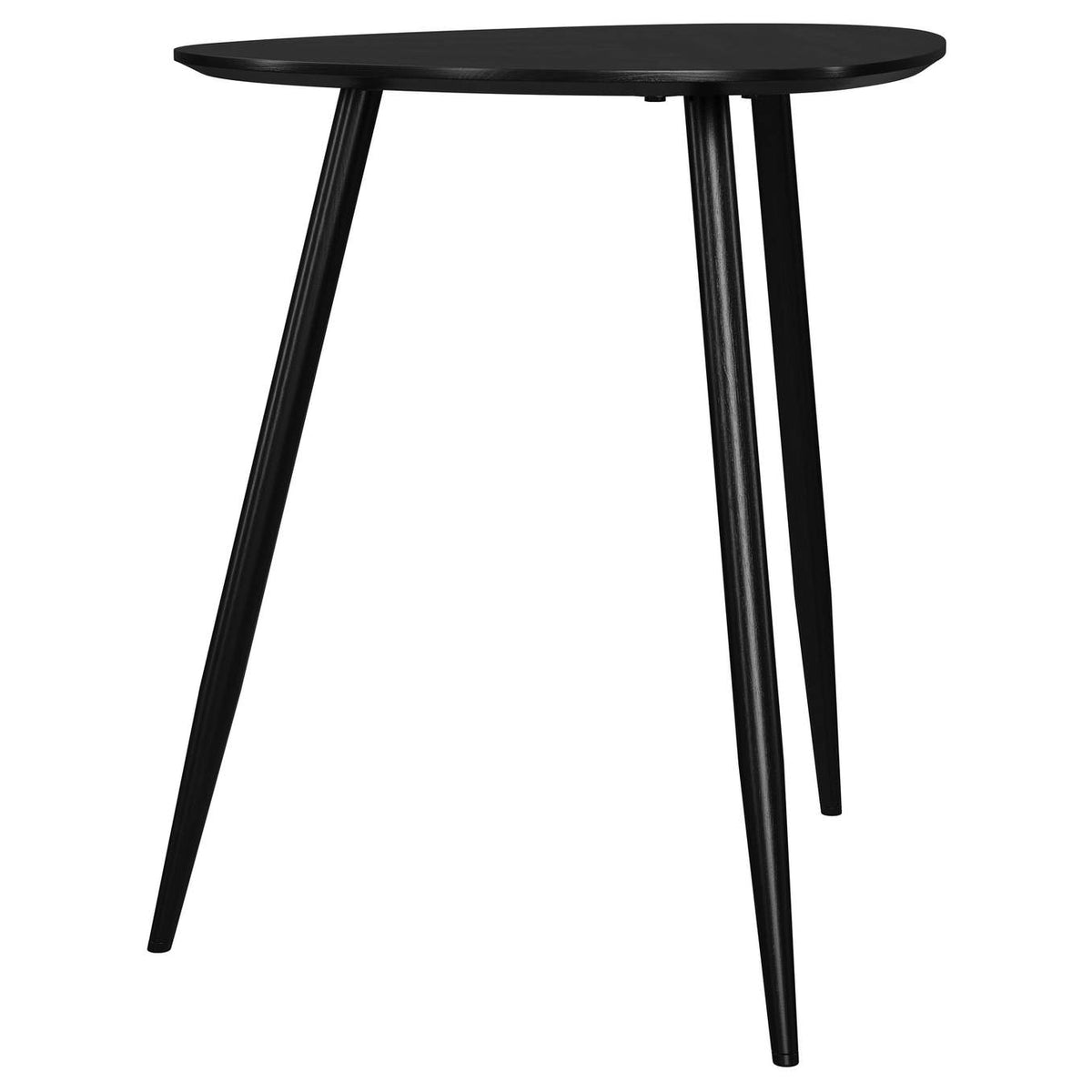 707917 Odessa Triangular Solid Wood End Table Black