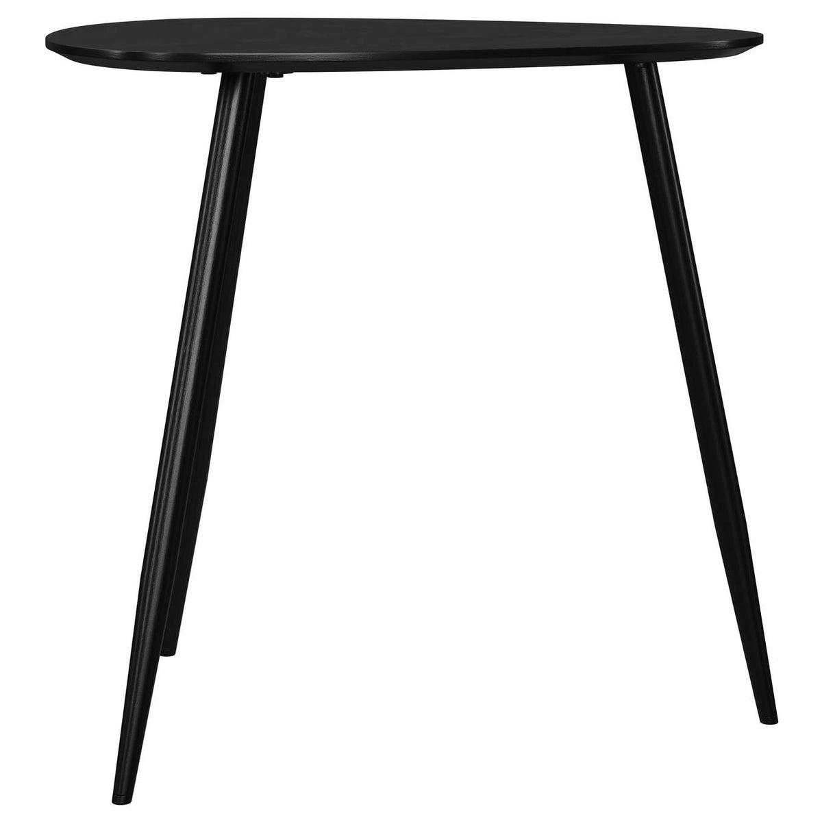 707917 Odessa Triangular Solid Wood End Table Black