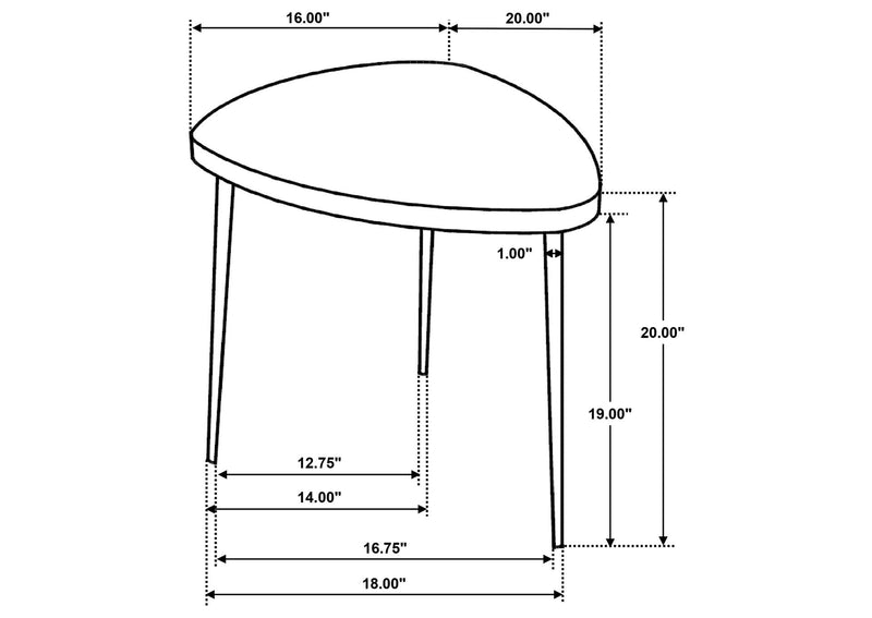 707917 Odessa Triangular Solid Wood End Table Black