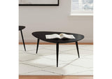 707918 Odessa Triangular Solid Wood Coffee Table Black