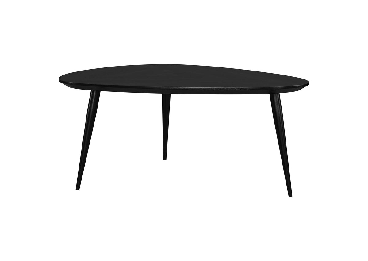 707918 Odessa Triangular Solid Wood Coffee Table Black