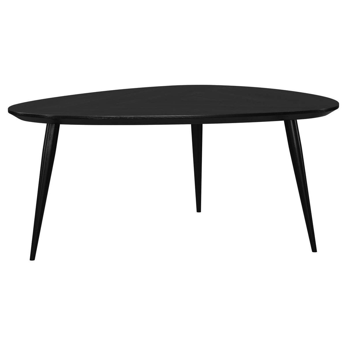 707918 Odessa Triangular Solid Wood Coffee Table Black