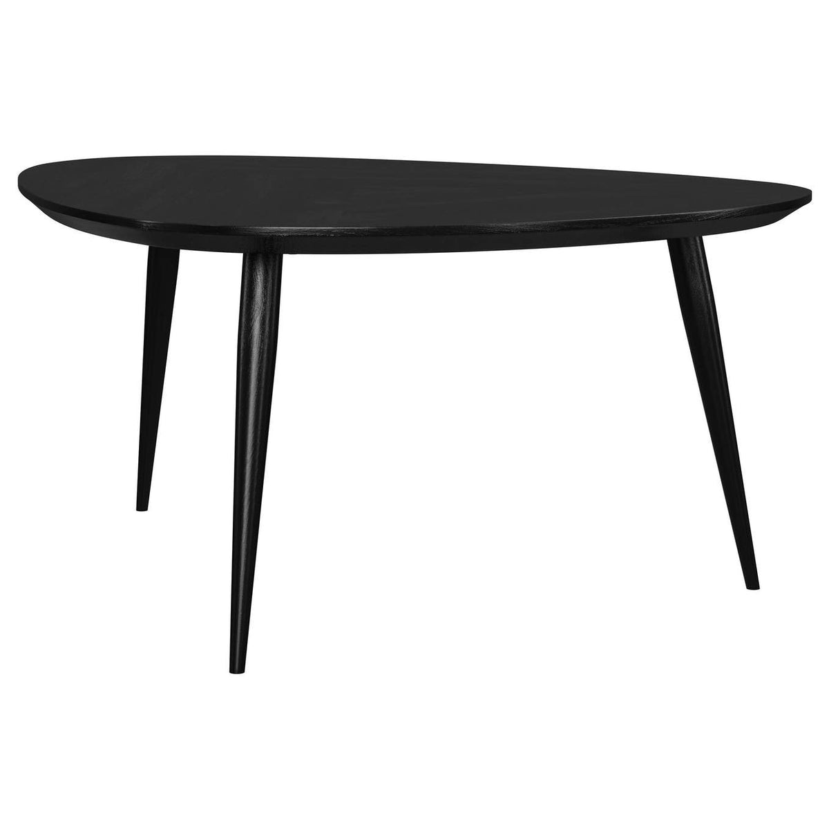 707918 Odessa Triangular Solid Wood Coffee Table Black