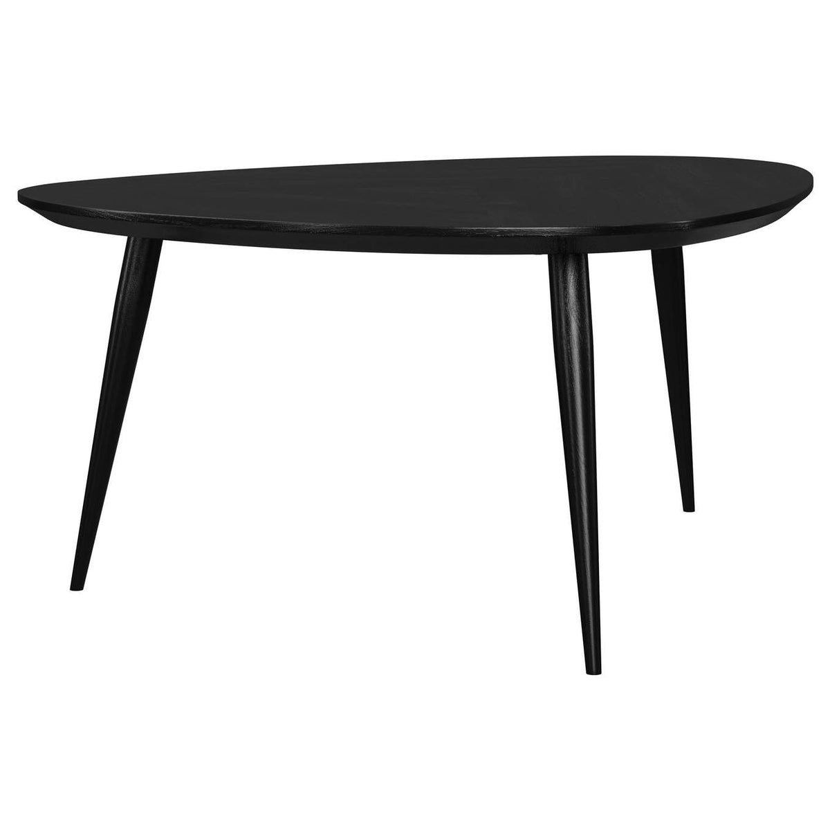 707918 Odessa Triangular Solid Wood Coffee Table Black