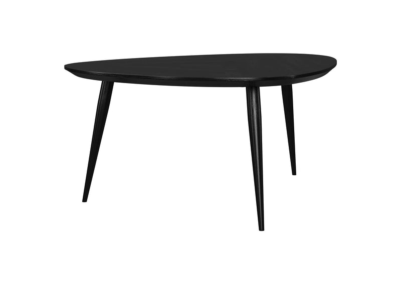 707918 Odessa Triangular Solid Wood Coffee Table Black