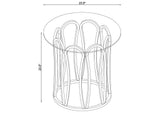 708057 Monett Round Glass Top Side End Table Chocolate Chrome
