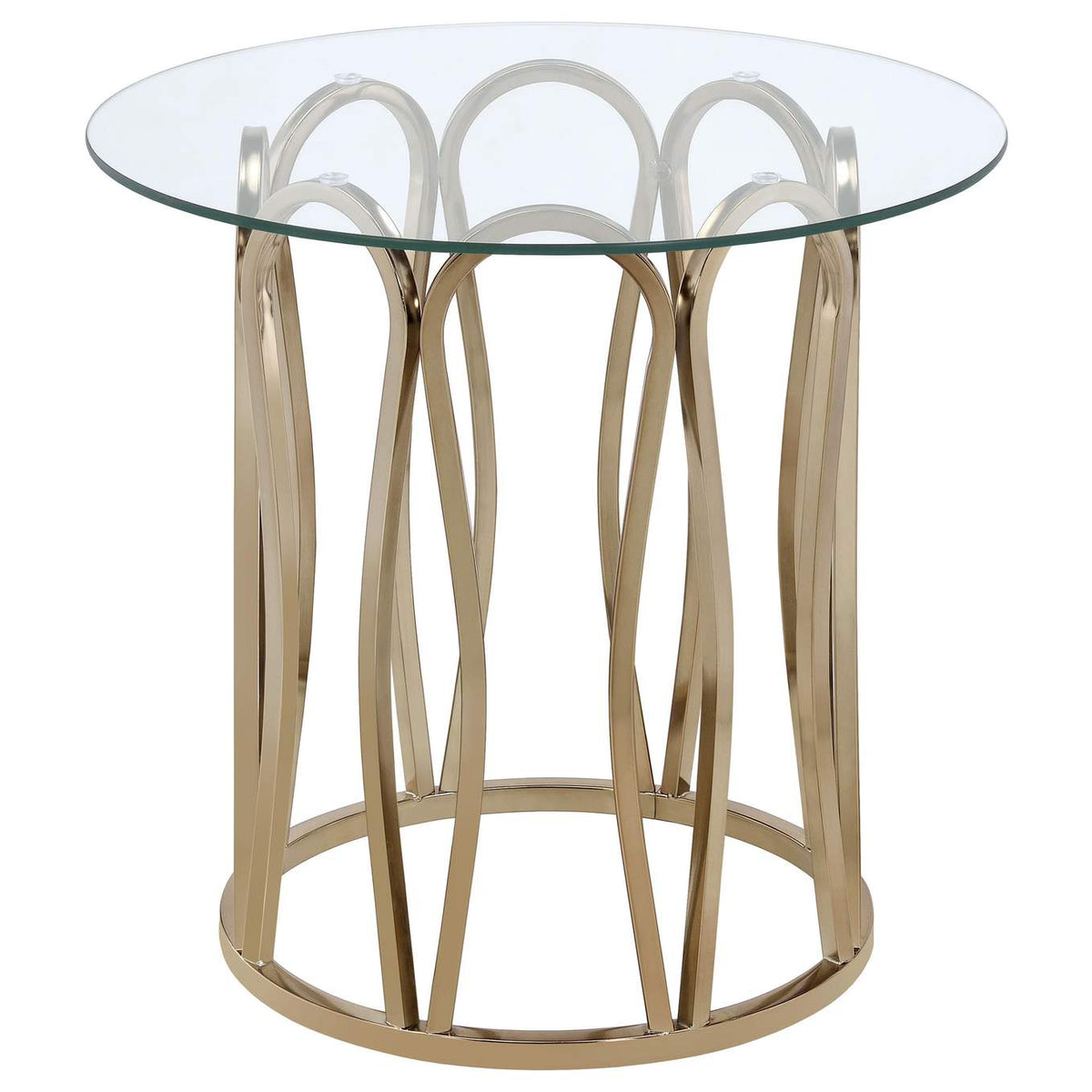708058-S2 Monett 2-piece Coffee and End Table Set Chocolate Chrome
