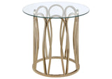 708058-S2 Monett 2-piece Coffee and End Table Set Chocolate Chrome