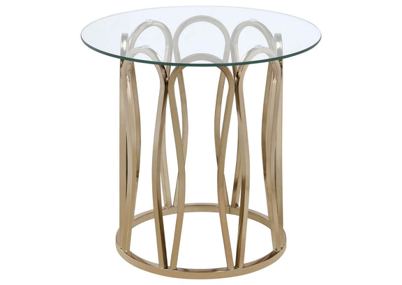 708058-S2 Monett 2-piece Coffee and End Table Set Chocolate Chrome