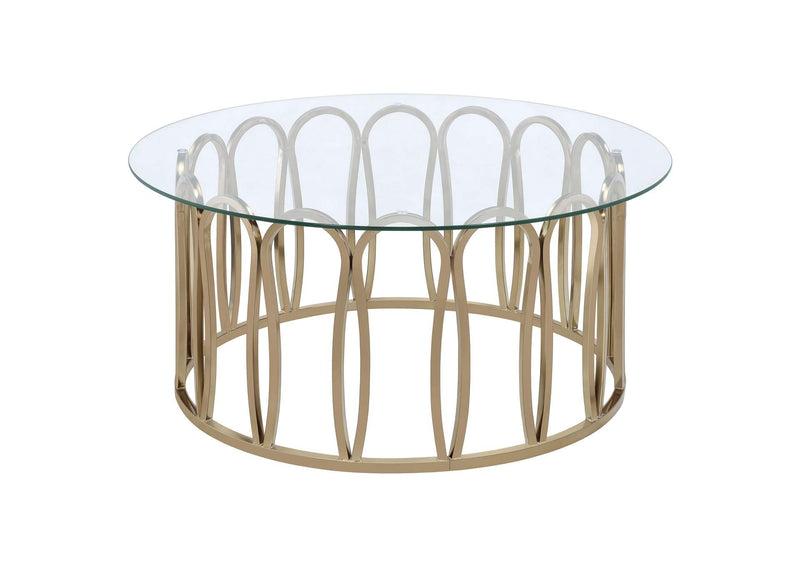 708058-S2 Monett 2-piece Coffee and End Table Set Chocolate Chrome