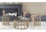 708058-S3 Monett 3-piece Coffee and End Table Set Chocolate Chrome