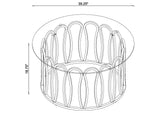 708058 Monett Round Glass Top Coffee Table Chocolate Chrome