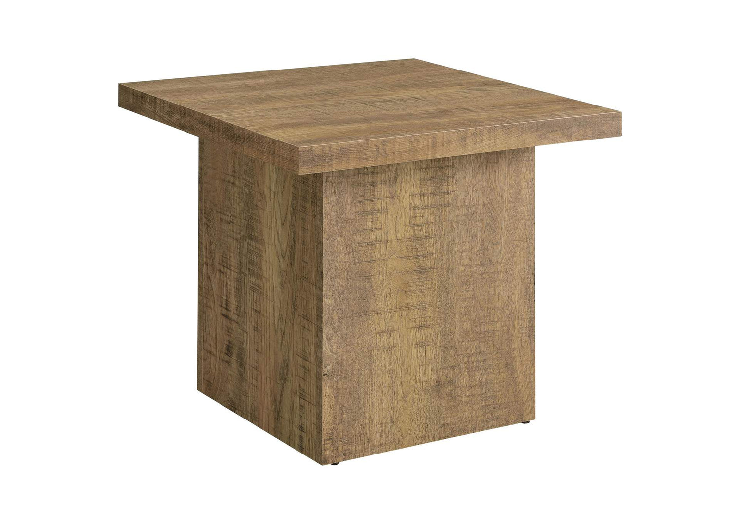 Devar Square Engineered Wood End Table Mango Brown
