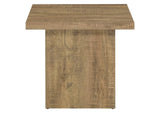 708067 Devar Square Engineered Wood End Table Mango Brown