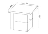 708067 Devar Square Engineered Wood End Table Mango Brown