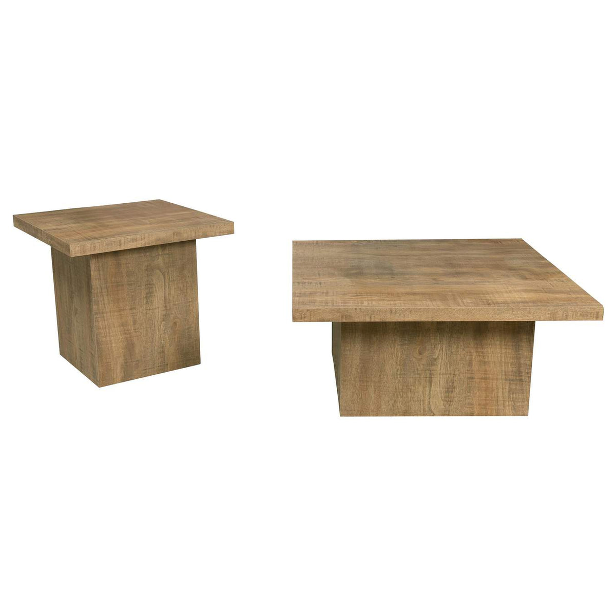 708068-S2 Devar 2-piece Square Coffee and End Table Set Mango