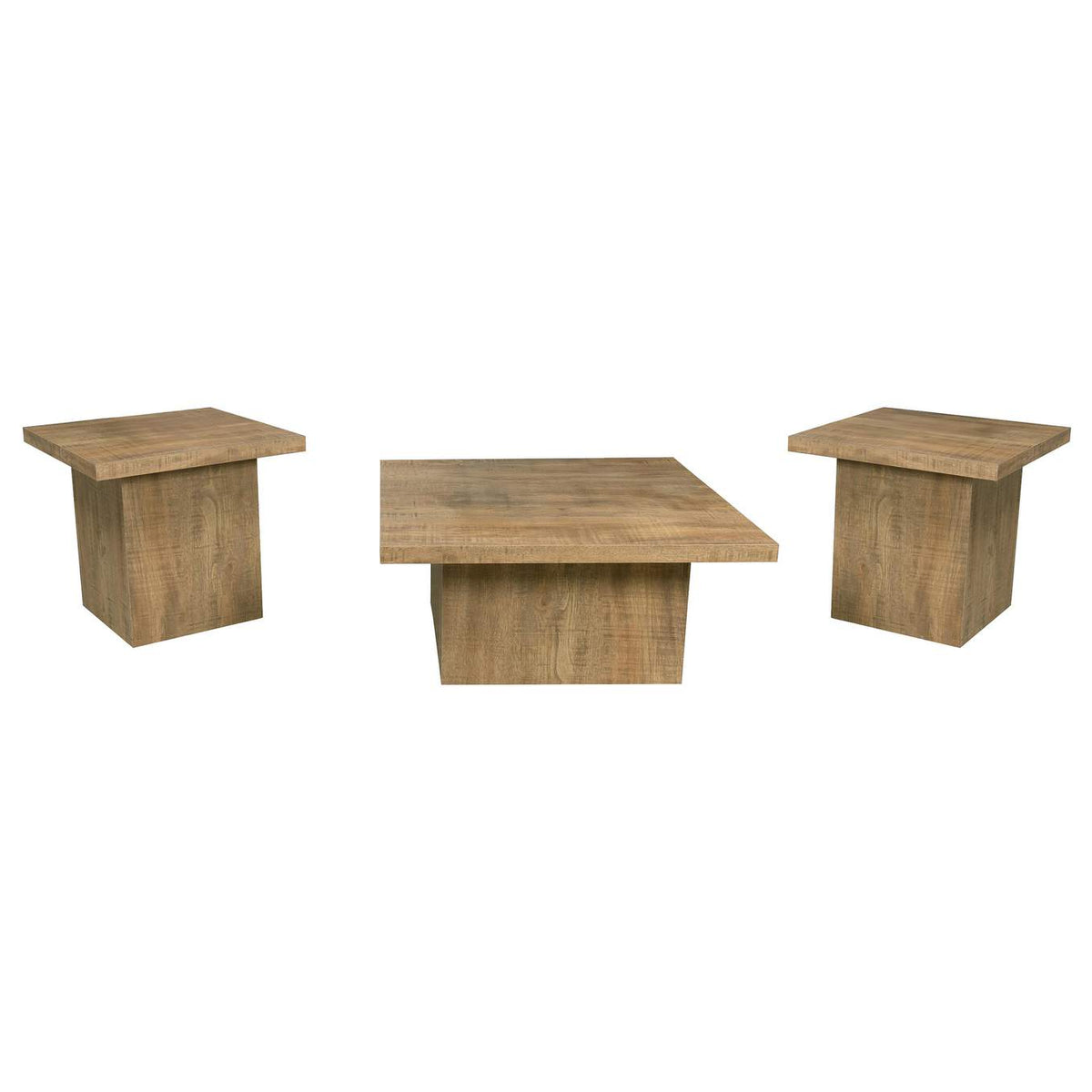 708068-S3 Devar 3-piece Square Coffee and End Table Set Mango