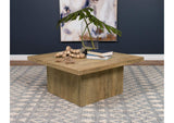 708068 Devar Square Engineered Wood Coffee Table Mango Brown
