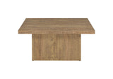708068 Devar Square Engineered Wood Coffee Table Mango Brown