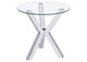 708127 Kenzie Round Tempered Glass Top End Side Table Chrome