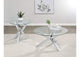 708128-S2 Kenzie 2-piece Round Coffee and End Table Set Chrome