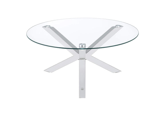708128-S3 Kenzie 3-piece Round Coffee and End Table Set Chrome
