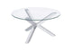 708128 Kenzie Round Tempered Glass Top Cocktail Coffee Table Chrome