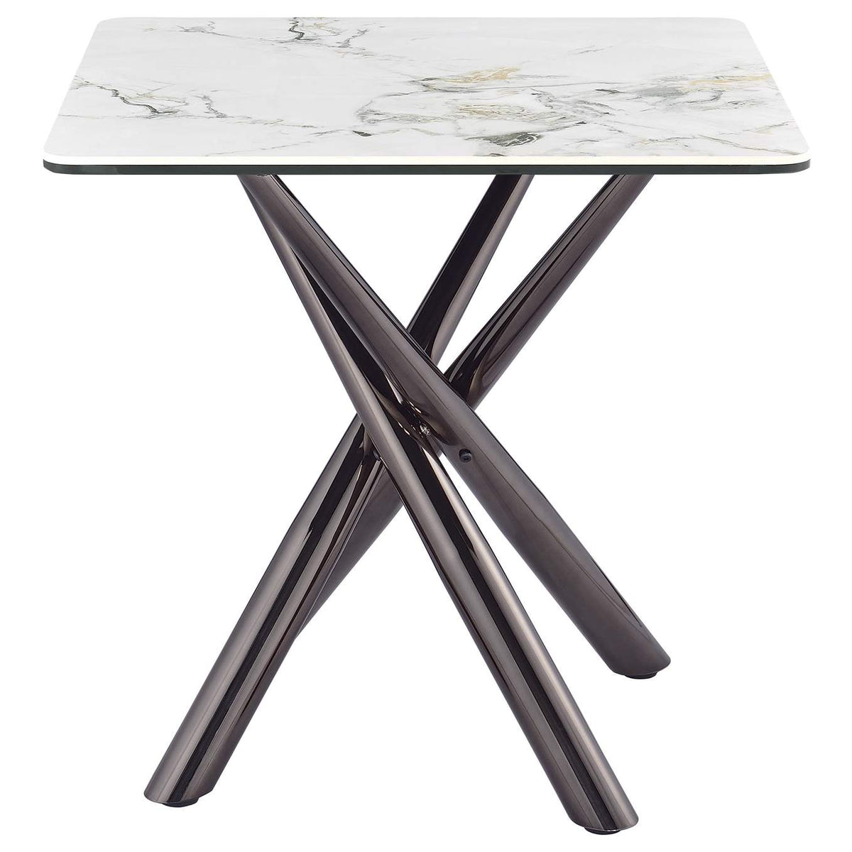 708138-S2 Carvell 2-piece Square Coffee and End Table Set Mirage White