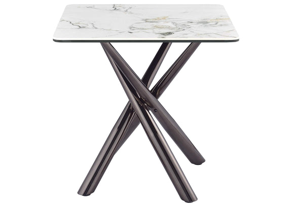 708138-S2 Carvell 2-piece Square Coffee and End Table Set Mirage White