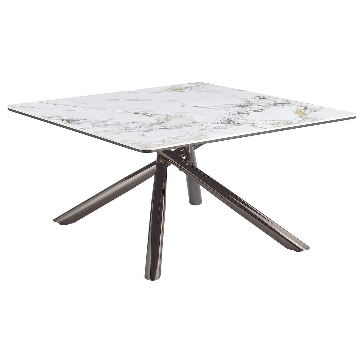 708138-S2 Carvell 2-piece Square Coffee and End Table Set Mirage White