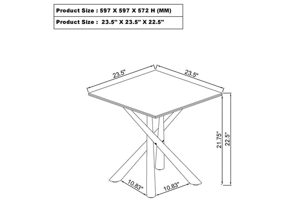 708138-S2 Carvell 2-piece Square Coffee and End Table Set Mirage White