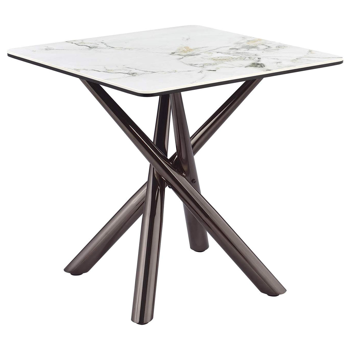 708138-S3 Carvell 3-piece Square Coffee and End Table Set Mirage White