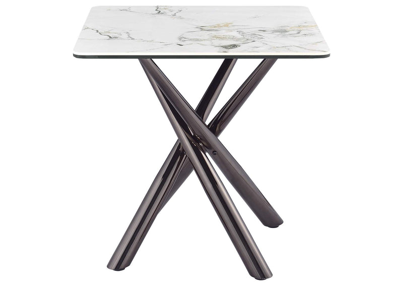 708138-S3 Carvell 3-piece Square Coffee and End Table Set Mirage White