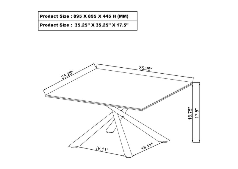 708138-S3 Carvell 3-piece Square Coffee and End Table Set Mirage White