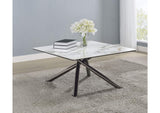 708138 Carvell Square Sintered Stone Top Coffee Table Mirage White