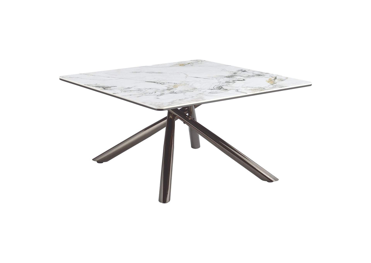708138 Carvell Square Sintered Stone Top Coffee Table Mirage White