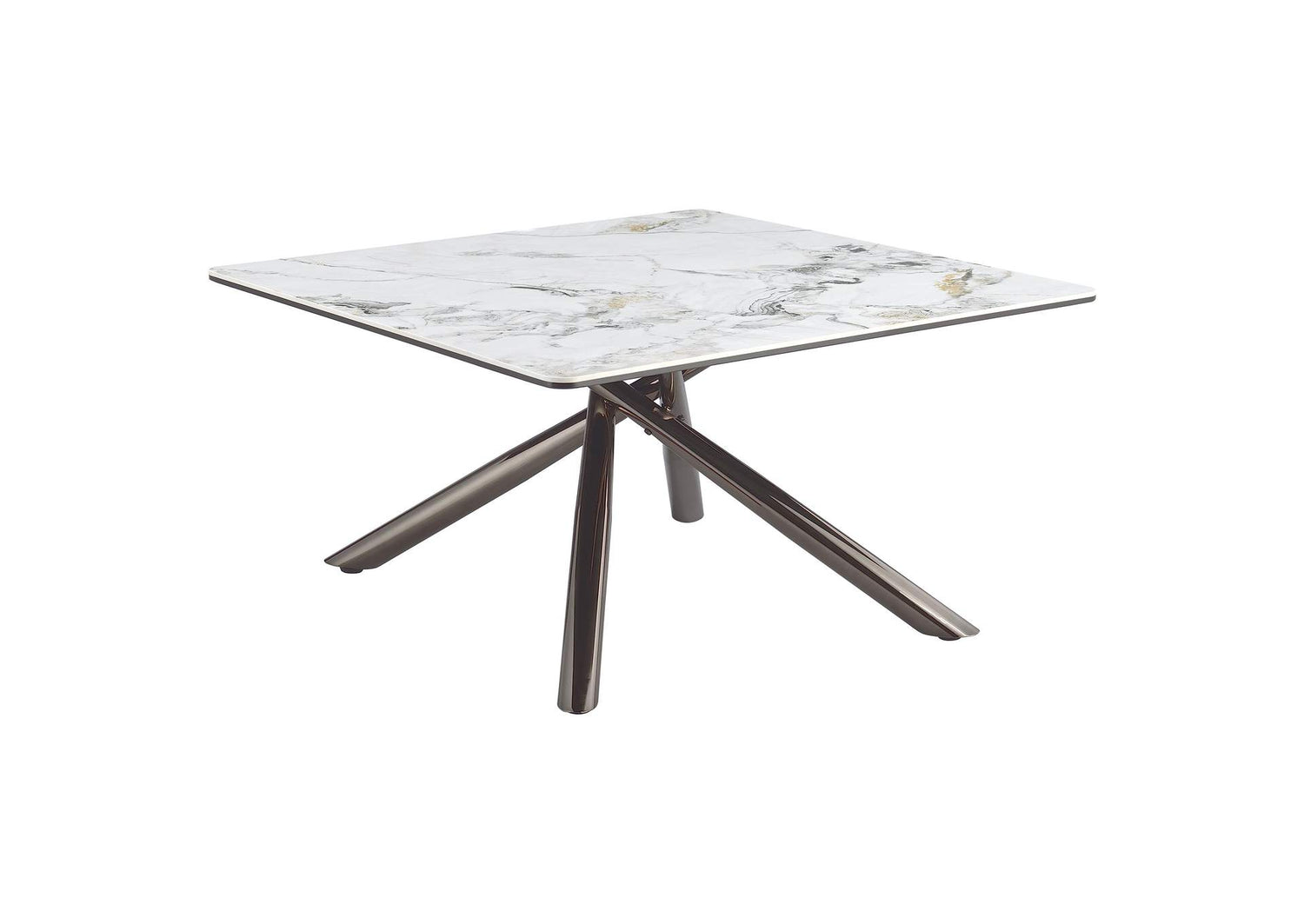708138 Carvell Square Sintered Stone Top Coffee Table Mirage White