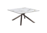 708138 Carvell Square Sintered Stone Top Coffee Table Mirage White