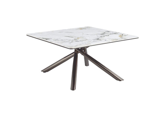 708138 Carvell Square Sintered Stone Top Coffee Table Mirage White