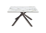 708138 Carvell Square Sintered Stone Top Coffee Table Mirage White