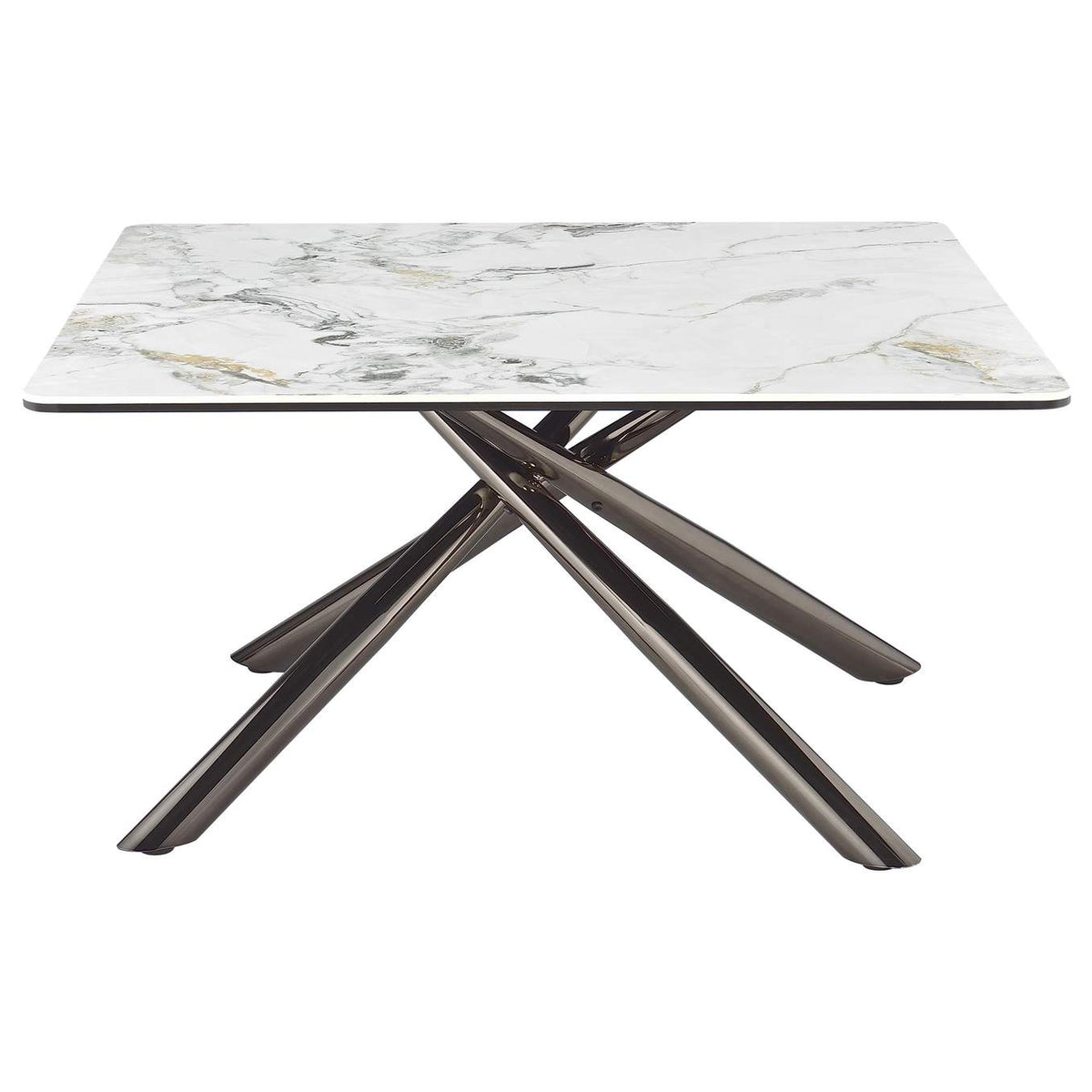 708138 Carvell Square Sintered Stone Top Coffee Table Mirage White