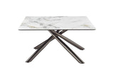 708138 Carvell Square Sintered Stone Top Coffee Table Mirage White